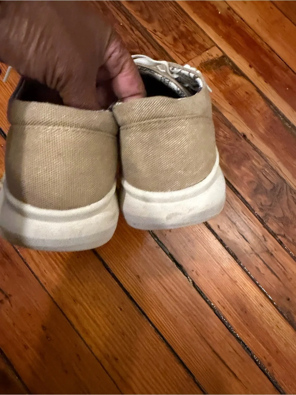 Ariat Men's Tan Canvas Boat Shoes with White Soles